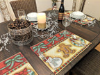 DaDa Bedding Set of 8 Pieces Gingerbread Sweets Holiday Table Tapestry - 4 Placemats, 2 Table Runners, 2 Throw Pillow Covers (12917) DaDalogy Bedding Collection