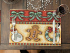 DaDa Bedding Set of 8 Pieces Gingerbread Sweets Holiday Table Tapestry - 4 Placemats, 2 Table Runners, 2 Throw Pillow Covers (12917) DaDalogy Bedding Collection