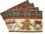 DaDa Bedding Set of 8 Pieces Gingerbread Sweets Holiday Table Tapestry - 4 Placemats, 2 Table Runners, 2 Throw Pillow Covers (12917) DaDalogy Bedding Collection