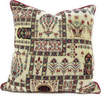 DaDa Bedding Set of 8 Pieces Light Botanical Mughal Floral Table Woven Tapestry - 4 Placemats, 2 Table Runners, 2 Throw Pillow Covers (18196) DaDalogy Bedding Collection