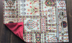 DaDa Bedding Set of 8 Pieces Light Botanical Mughal Floral Table Woven Tapestry - 4 Placemats, 2 Table Runners, 2 Throw Pillow Covers (18196) DaDalogy Bedding Collection
