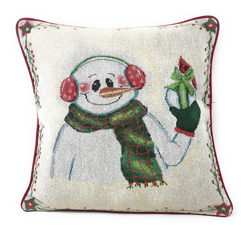 DaDa Bedding Set of 8 Pieces Magical Snowman Holiday Table Tapestry - 4 Placemats, 2 Table Runners, 2 Throw Pillow Covers (9733) DaDalogy Bedding Collection