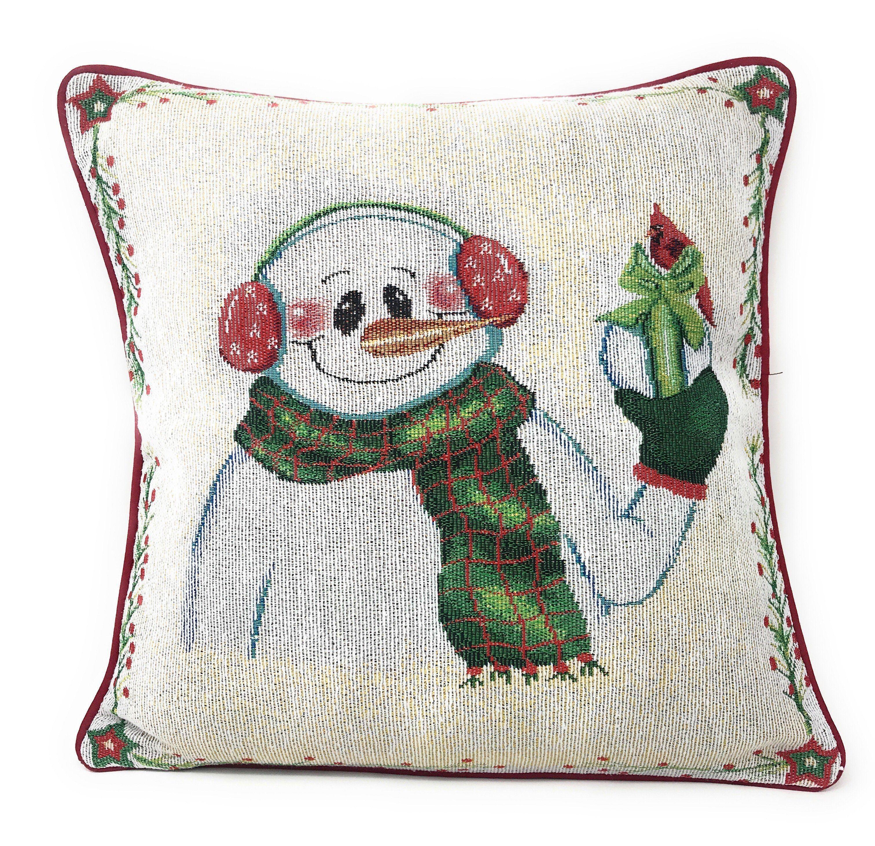 DaDa Bedding Set of 8 Pieces Magical Snowman Holiday Table Tapestry - 4 Placemats, 2 Table Runners, 2 Throw Pillow Covers (9733) DaDalogy Bedding Collection