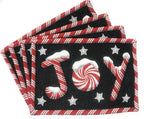 DaDa Bedding Set of 8 Pieces Peppermint Joy Holiday Table Tapestry - 4 Placemats, 2 Table Runners, 2 Throw Pillow Covers (12904) DaDalogy Bedding Collection