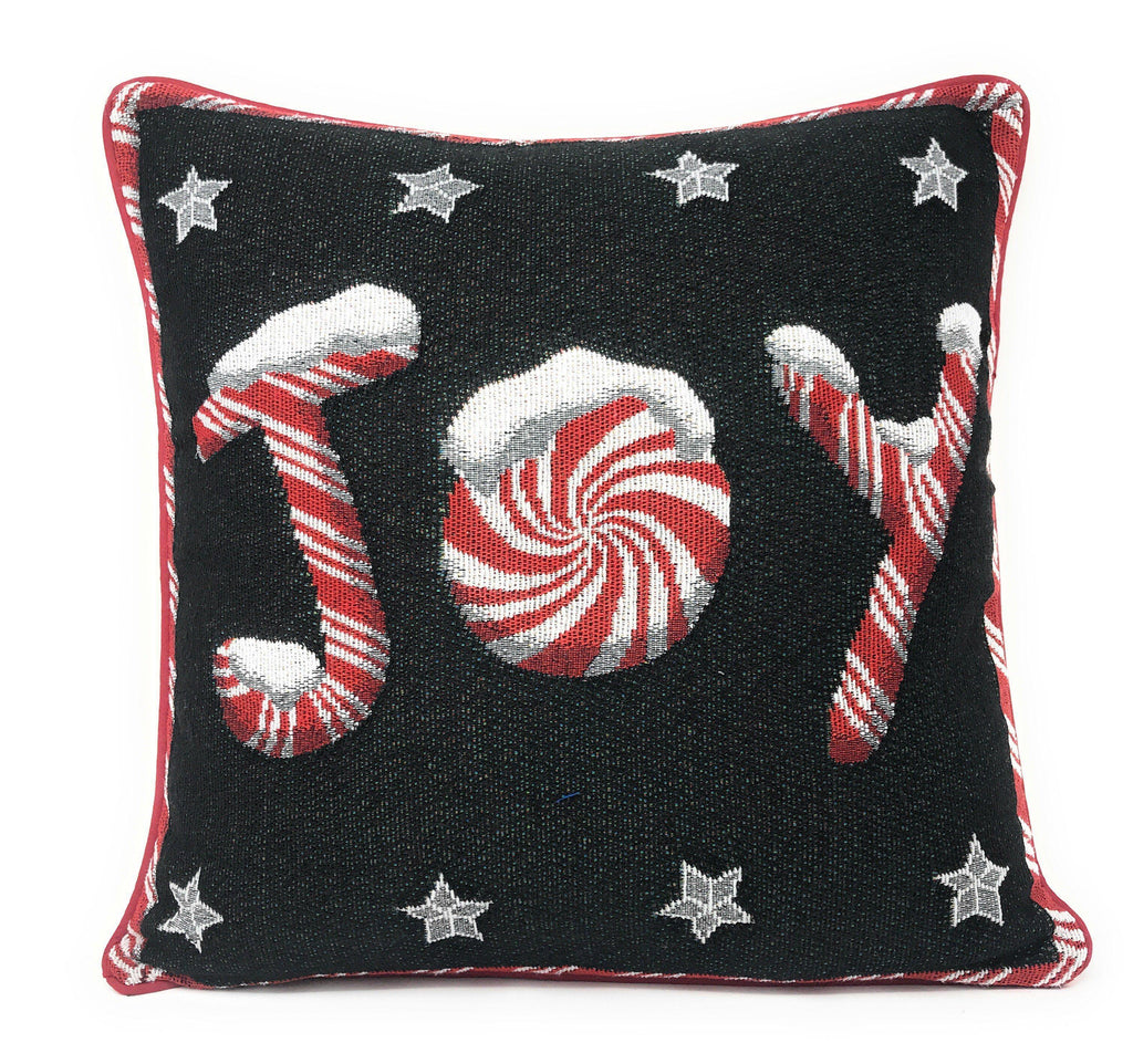 DaDa Bedding Set of 8 Pieces Peppermint Joy Holiday Table Tapestry - 4 Placemats, 2 Table Runners, 2 Throw Pillow Covers (12904) DaDalogy Bedding Collection