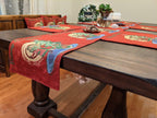 DaDa Bedding Set of 8 Pieces Red Santa Claus Holiday Table Tapestry - 4 Placemats, 2 Table Runners, 2 Throw Pillow Covers (17615) DaDalogy Bedding Collection