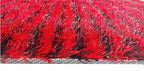 DaDa Bedding Shaggy Soft Rectangle Door Mat Bath Carpet Rug - 20" x 32", Striped Red & Black DaDalogy Bedding Collection