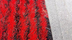 DaDa Bedding Shaggy Soft Rectangle Door Mat Bath Carpet Rug - 20" x 32", Striped Red & Black DaDalogy Bedding Collection