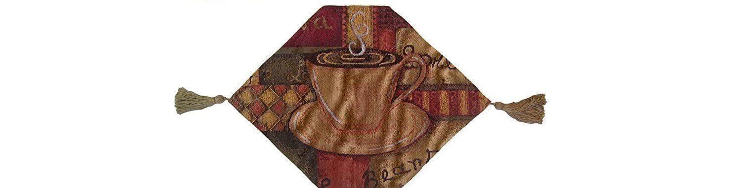 DaDa Bedding Smell of Coffee Cup Latte Java Brown Tapestry Table Runner Cloth (9912) DaDalogy Bedding Collection