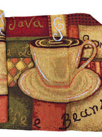 DaDa Bedding Smell of Coffee Cup Latte Java Brown Tapestry Table Runner Cloth (9912) DaDalogy Bedding Collection