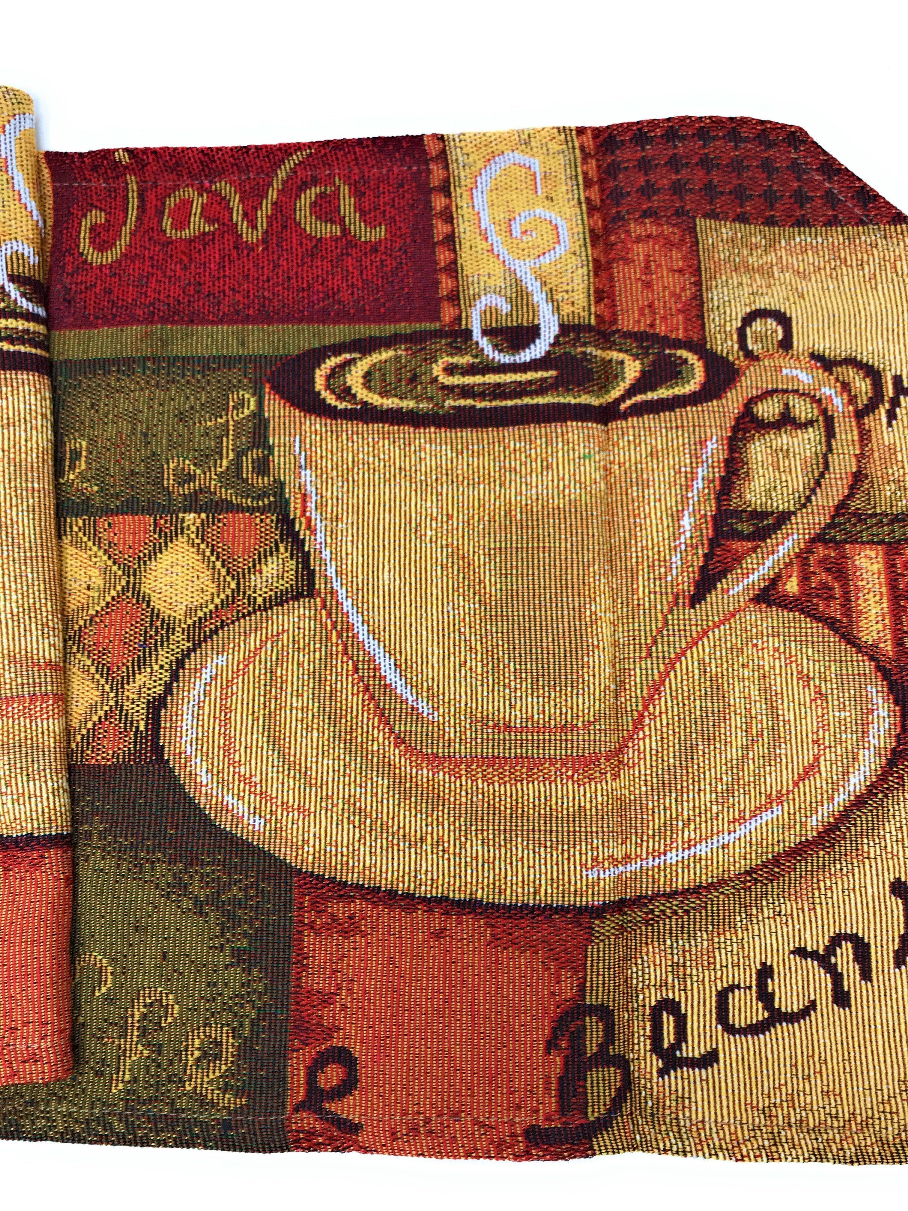 DaDa Bedding Smell of Coffee Cup Latte Java Brown Tapestry Table Runner Cloth (9912) DaDalogy Bedding Collection
