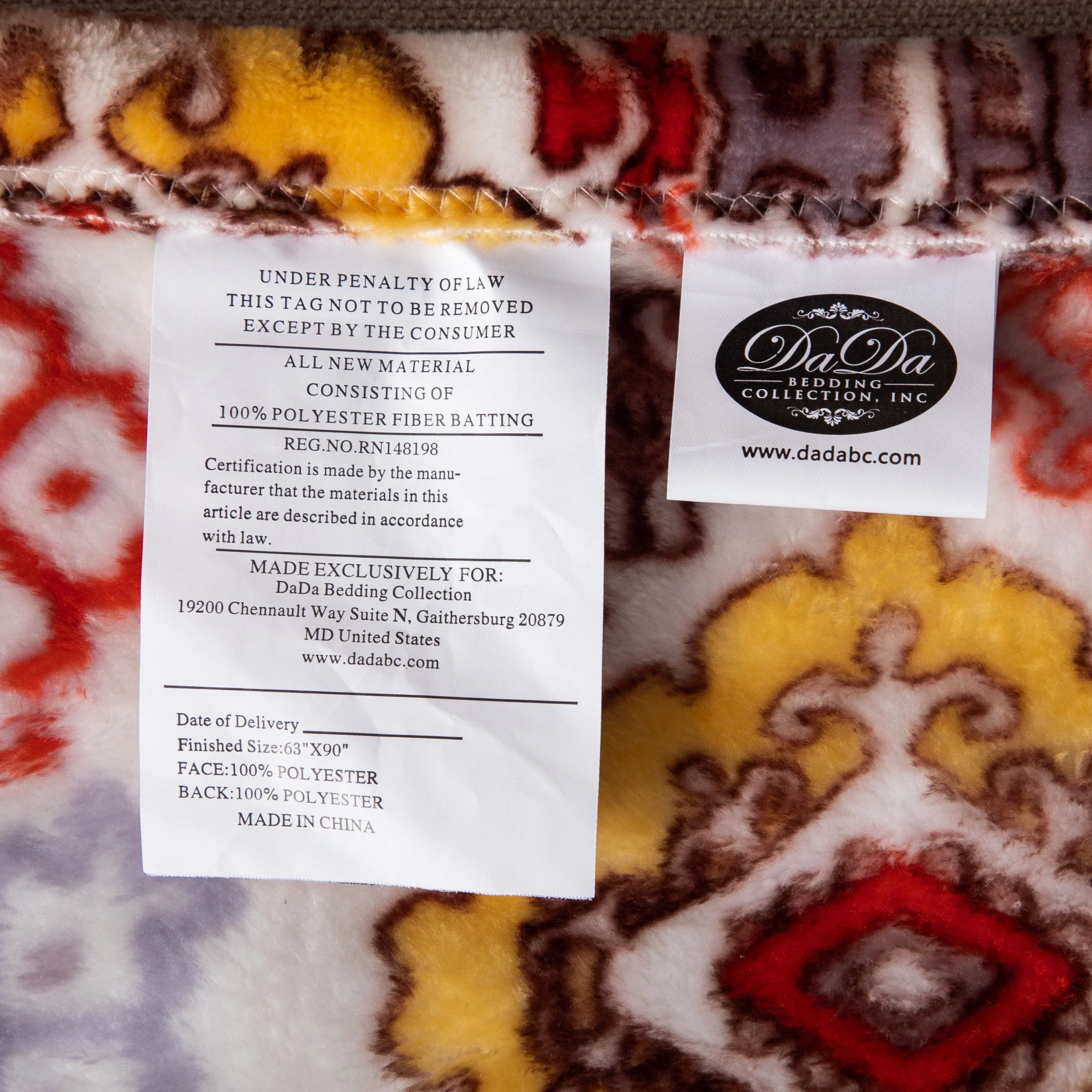 DaDa Bedding Southwestern Havana Geometric Soft Plush Fleece Flannel Throw Blanket (XY1012) DaDalogy Bedding Collection