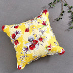 DaDa Bedding Sunshine Yellow Hummingbirds Floral Scalloped Euro Pillow Sham Cover, 26" x 26" (JHW925) DaDalogy Bedding Collection