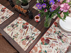 DaDa Bedding Sweet Heart Love Notes Pink Floral Woven Tapestry Dining Table Runner (18273) DaDalogy Bedding Collection