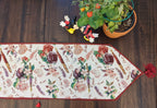 DaDa Bedding Sweet Heart Love Notes Pink Floral Woven Tapestry Dining Table Runner (18273) DaDalogy Bedding Collection