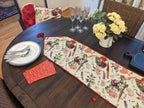 DaDa Bedding Sweet Heart Love Notes Pink Floral Woven Tapestry Dining Table Runner (18273) DaDalogy Bedding Collection
