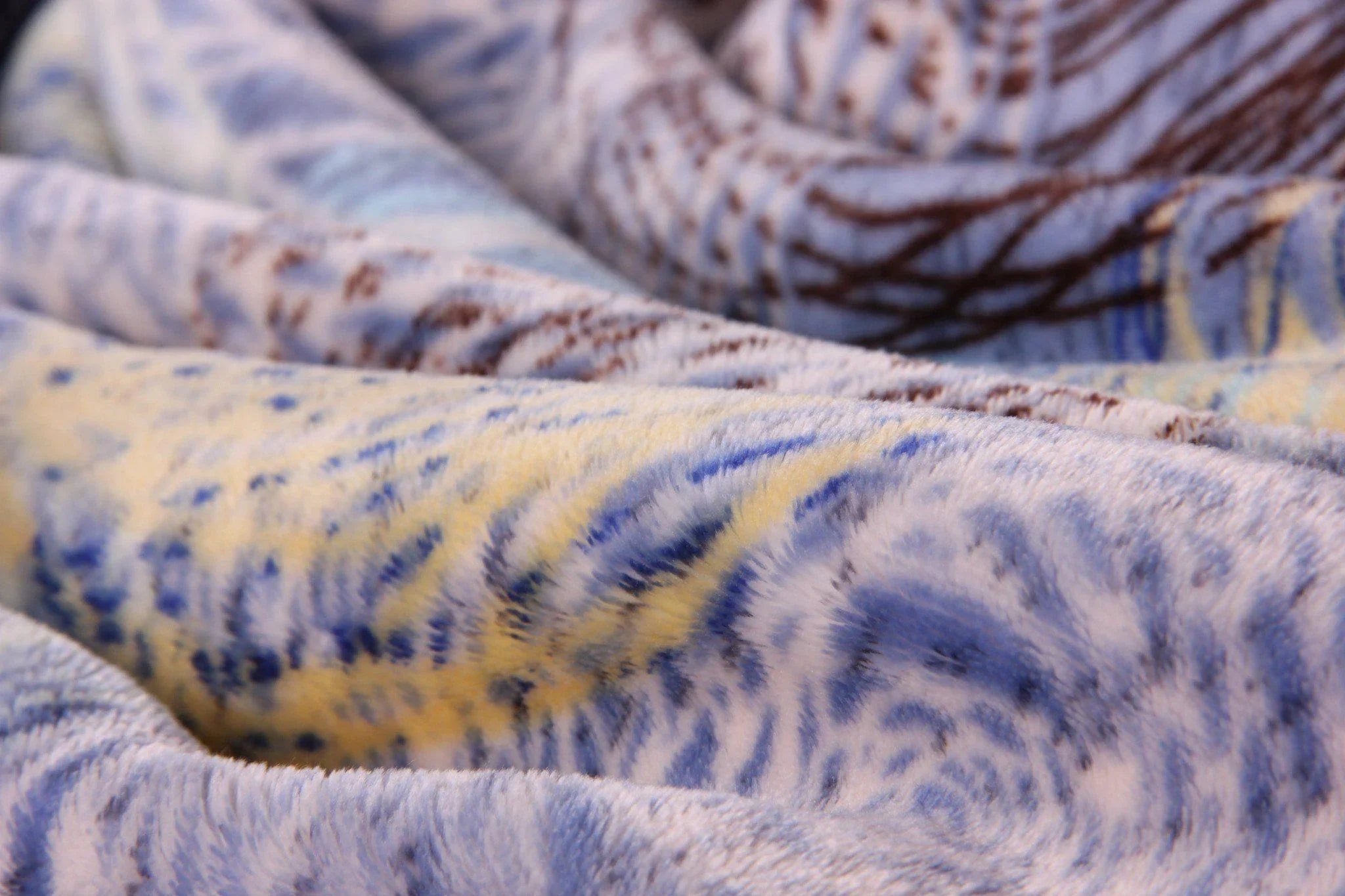 DaDa Bedding Swirly Navy Blue Lagoon Abstract Mink Flannel Fleece Throw Blanket (XY9897) DaDalogy Bedding Collection