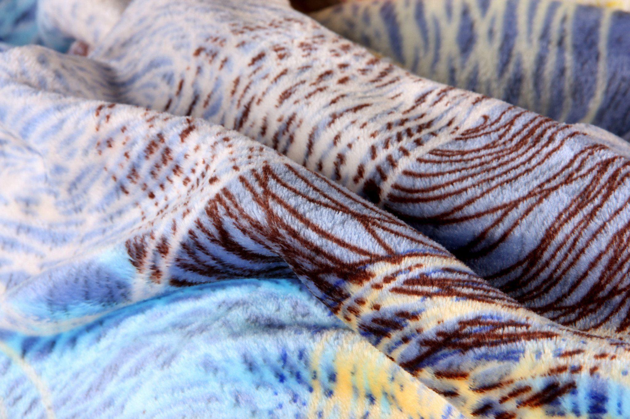 DaDa Bedding Swirly Navy Blue Lagoon Abstract Mink Flannel Fleece Throw Blanket (XY9897) DaDalogy Bedding Collection