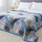 DaDa Bedding Swirly Navy Blue Lagoon Abstract Mink Flannel Fleece Throw Blanket (XY9897) DaDalogy Bedding Collection