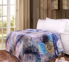 DaDa Bedding Swirly Navy Blue Lagoon Abstract Mink Flannel Fleece Throw Blanket (XY9897) DaDalogy Bedding Collection