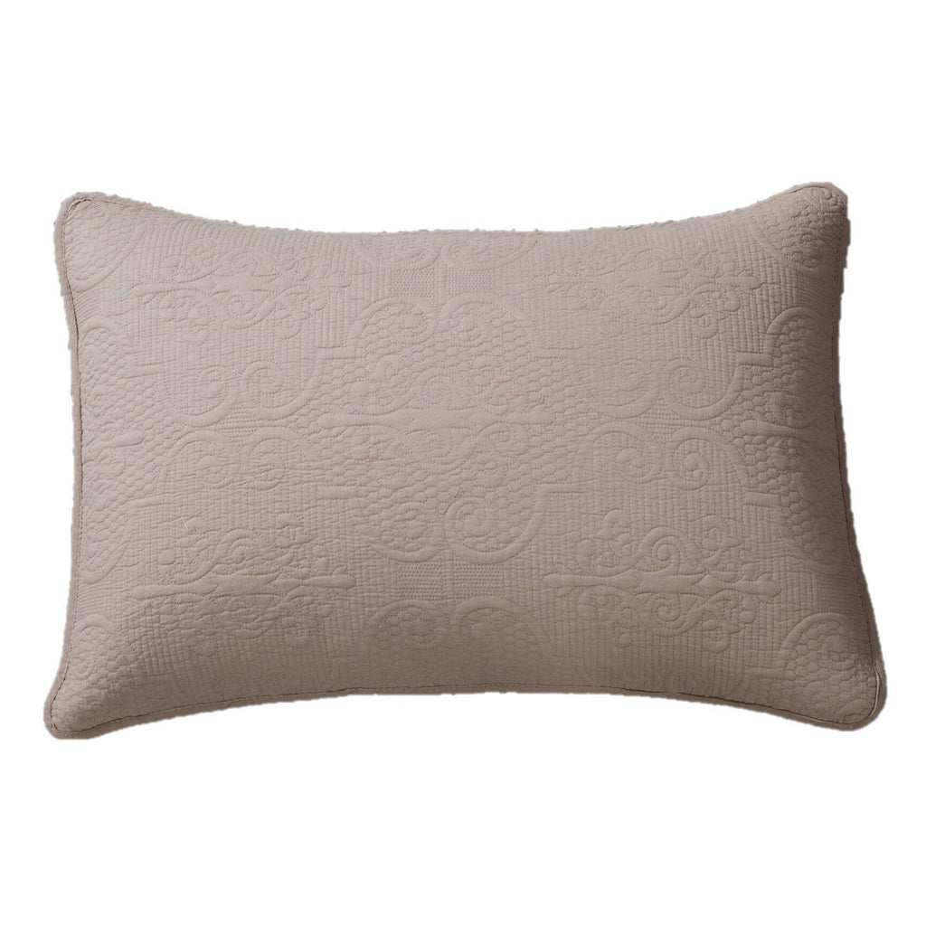 DaDa Bedding Taupe Beige Sand Dollar Floral Quilted Cotton Pillow Sham - 1-Piece  (JHW585) DaDalogy Bedding Collection