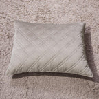 DaDa Bedding Taupe Grey Velvet Quilted King Pillow Sham - (JHW831) DaDalogy Bedding Collection