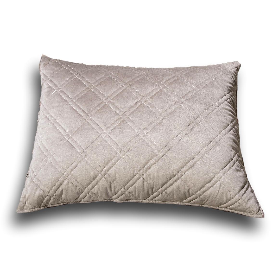 DaDa Bedding Taupe Grey Velvet Quilted King Pillow Sham - (JHW831) DaDalogy Bedding Collection