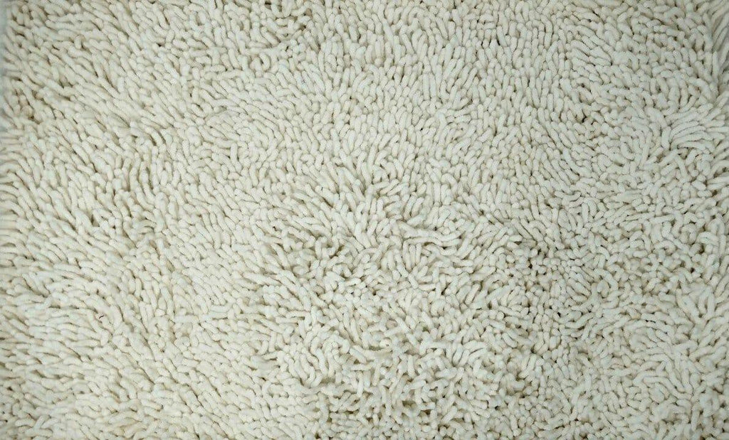 DaDa Bedding Vanilla Ivory White Shaggy Soft Chenille Noodle Carpet Rug Bath Mat DaDalogy Bedding Collection