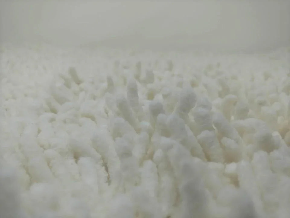 DaDa Bedding Vanilla Ivory White Shaggy Soft Chenille Noodle Carpet Rug Bath Mat DaDalogy Bedding Collection