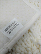 DaDa Bedding Vanilla Ivory White Shaggy Soft Chenille Noodle Carpet Rug Bath Mat DaDalogy Bedding Collection