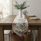 DaDa Bedding Vintage Romantic Roses Lovely Pink Floral Woven Tapestry Dining Table Runner (879) DaDalogy Bedding Collection
