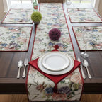DaDa Bedding Vintage Romantic Roses Lovely Pink Floral Woven Tapestry Dining Table Runner (879) DaDalogy Bedding Collection