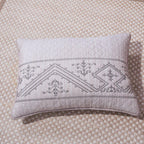 DaDa Bedding Whimsical Lavender Purple Grey Yarn Dyed Quilted King Pillow Sham, 20” x 36” (JHW866) DaDalogy Bedding Collection