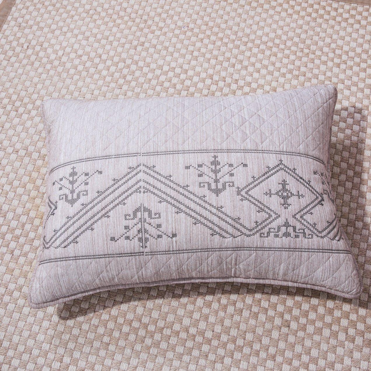 DaDa Bedding Whimsical Lavender Purple Grey Yarn Dyed Quilted King Pillow Sham, 20” x 36” (JHW866) DaDalogy Bedding Collection