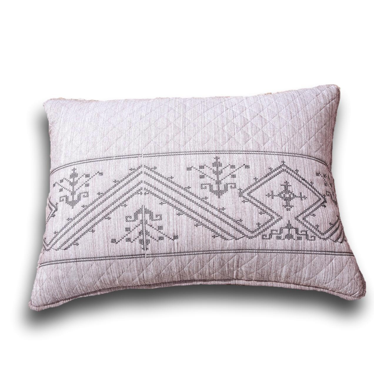 DaDa Bedding Whimsical Lavender Purple Grey Yarn Dyed Quilted King Pillow Sham, 20” x 36” (JHW866) DaDalogy Bedding Collection