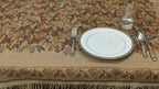 DaDa Bedding Wildflower Wonderland Floral Golden Beige Tan Square Dining Table Cloth (3100) DaDalogy Bedding Collection