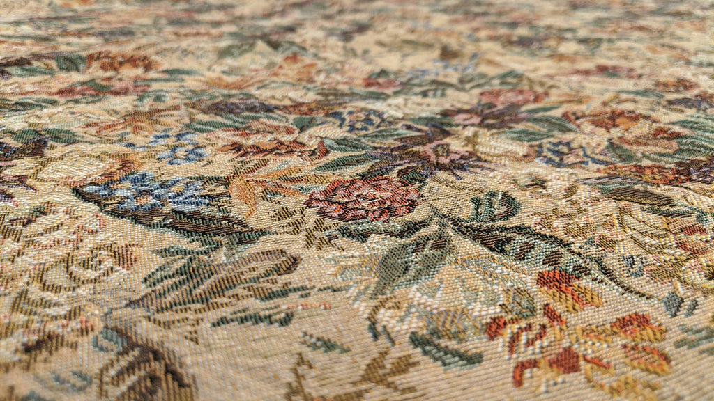 DaDa Bedding Wildflower Wonderland Floral Golden Beige Tan Square Dining Table Cloth (3100) DaDalogy Bedding Collection