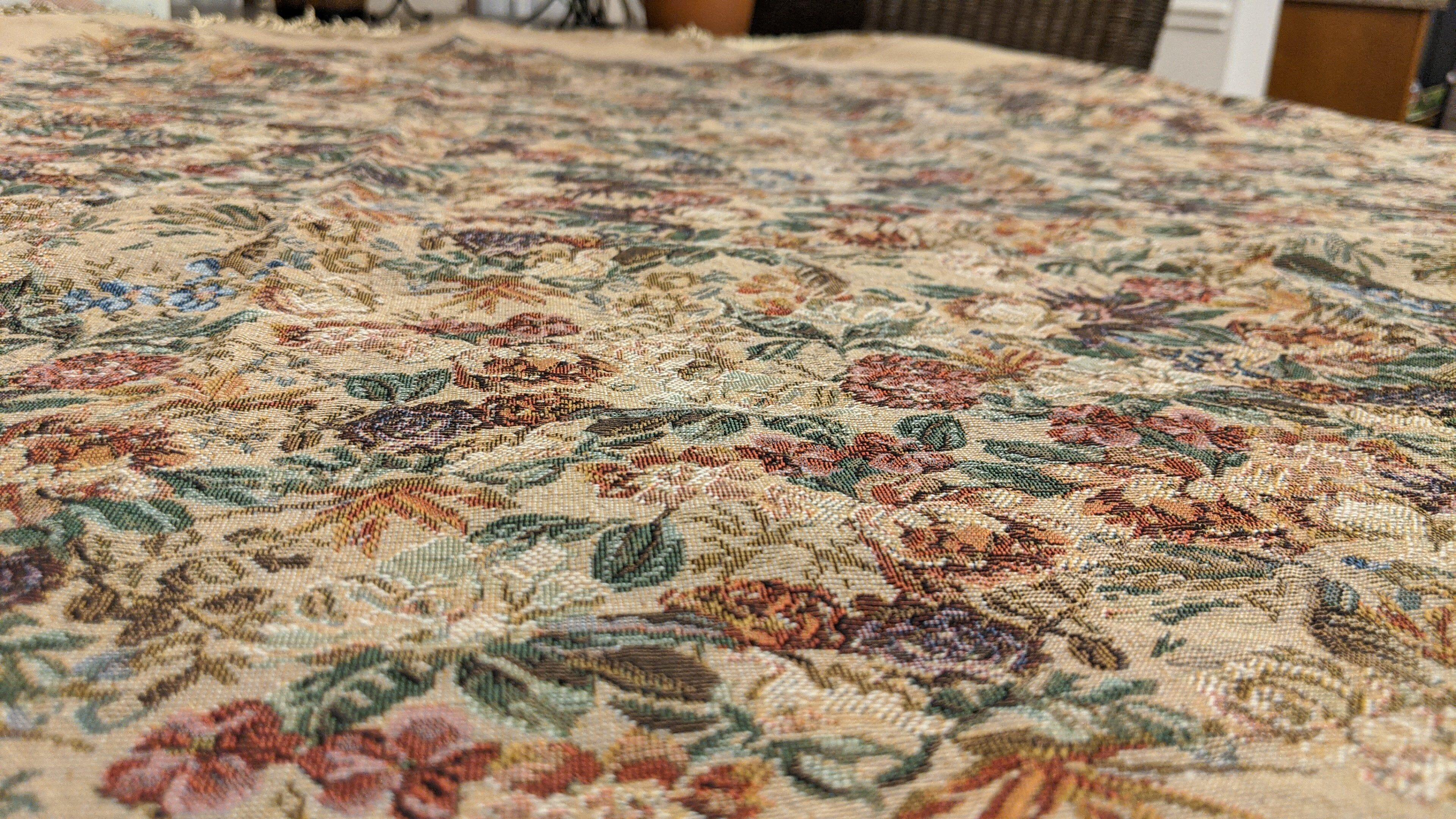 DaDa Bedding Wildflower Wonderland Floral Golden Beige Tan Square Dining Table Cloth (3100) DaDalogy Bedding Collection