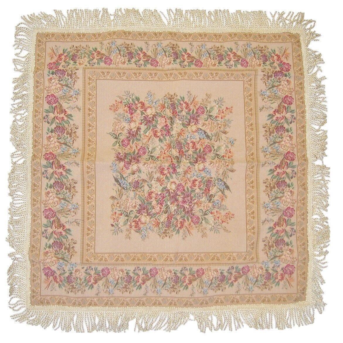 DaDa Bedding Wildflower Wonderland Floral Golden Beige Tan Square Dining Table Cloth (3100) DaDalogy Bedding Collection