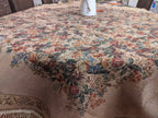 DaDa Bedding Wildflower Wonderland Floral Golden Beige Tan Square Dining Table Cloth (3100) DaDalogy Bedding Collection