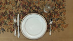 DaDa Bedding Wildflower Wonderland Floral Golden Beige Tan Square Dining Table Cloth (3100) DaDalogy Bedding Collection