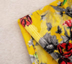 DaDa Bedding Yellow Farmhouse Rustic Spring Floral Hummingbirds Soft Fleece Throw Blanket (925) DaDalogy Bedding Collection