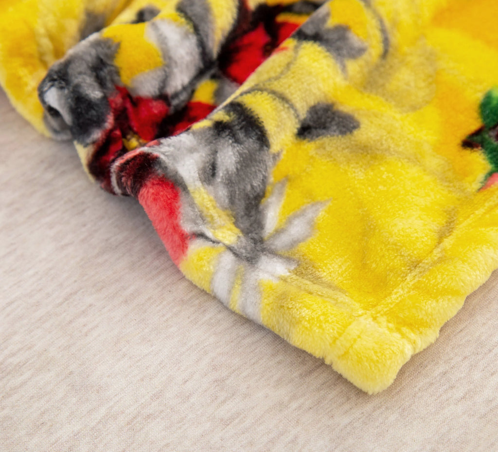 DaDa Bedding Yellow Farmhouse Rustic Spring Floral Hummingbirds Soft Fleece Throw Blanket (925) DaDalogy Bedding Collection