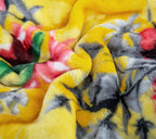 DaDa Bedding Yellow Farmhouse Rustic Spring Floral Hummingbirds Soft Fleece Throw Blanket (925) DaDalogy Bedding Collection