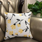 DaDa Bedding Yellow Fleur Floral Botanical Spring Tapestry Throw Pillow Cover, 16" x 16" (18112) DaDalogy Bedding Collection