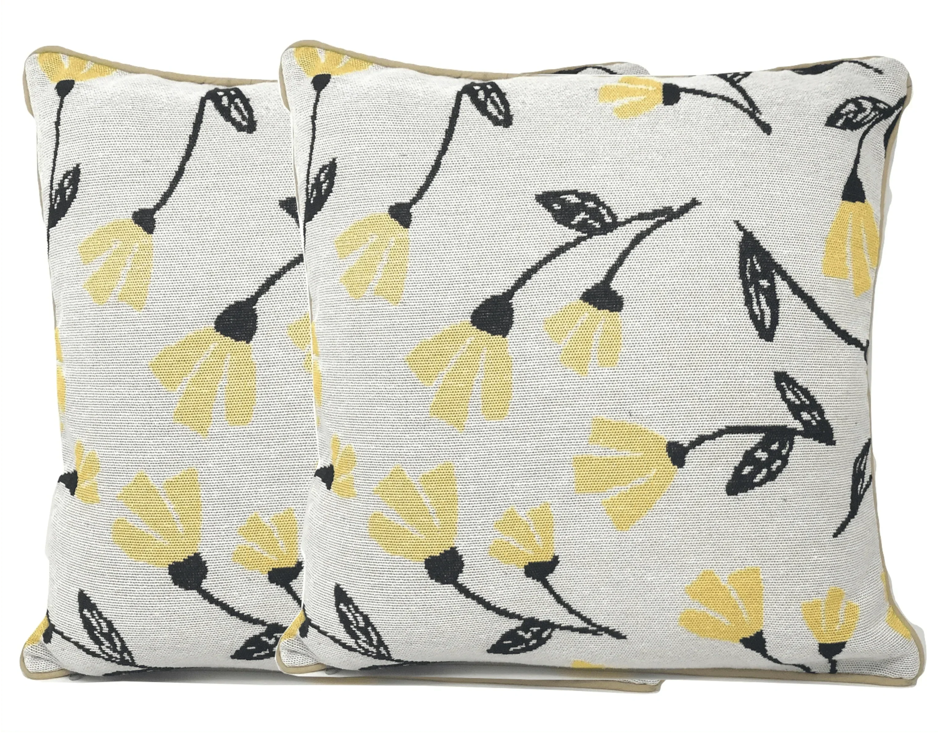 DaDa Bedding Yellow Fleur Floral Botanical Spring Tapestry Throw Pillow Cover, 16" x 16" (18112) DaDalogy Bedding Collection