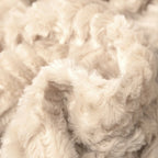 DaDalogy Bedding Champagne Ivory Faux Fur Throw Blanket - Dreamy Gold Geometric Embossed Sherpa Backside - Super Soft Warm Cozy Plush Fluffy DaDalogy Bedding Collection