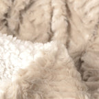 DaDalogy Bedding Champagne Ivory Faux Fur Throw Blanket - Dreamy Gold Geometric Embossed Sherpa Backside - Super Soft Warm Cozy Plush Fluffy DaDalogy Bedding Collection