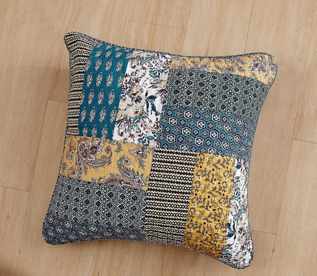 DaDalogy Bedding Honey Cove Floral Patchwork Euro Pillow Sham Cover, 26" x 26" (JHW957) DaDalogy Bedding Collection