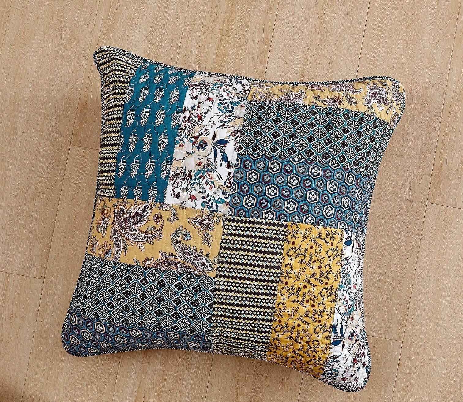 DaDalogy Bedding Honey Cove Floral Patchwork Euro Pillow Sham Cover, 26" x 26" (JHW957) DaDalogy Bedding Collection